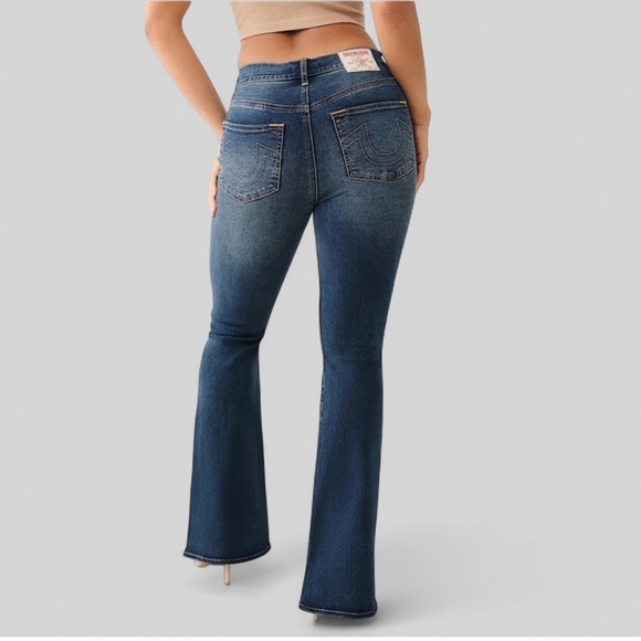 True Religion-Charlie High rise flare jeans, blue- size 27-NWT-retails $159 - Picture 3 of 13